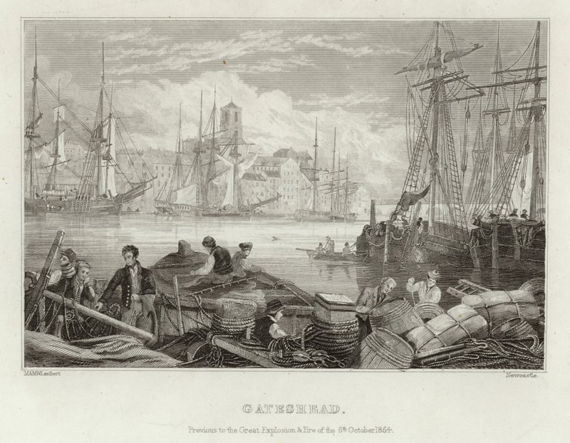 جيتسهيد قبل الانفجار الكبير والنار في 6 أكتوبر 1854 بواسطة مدرسة اللغة الإنجليزية