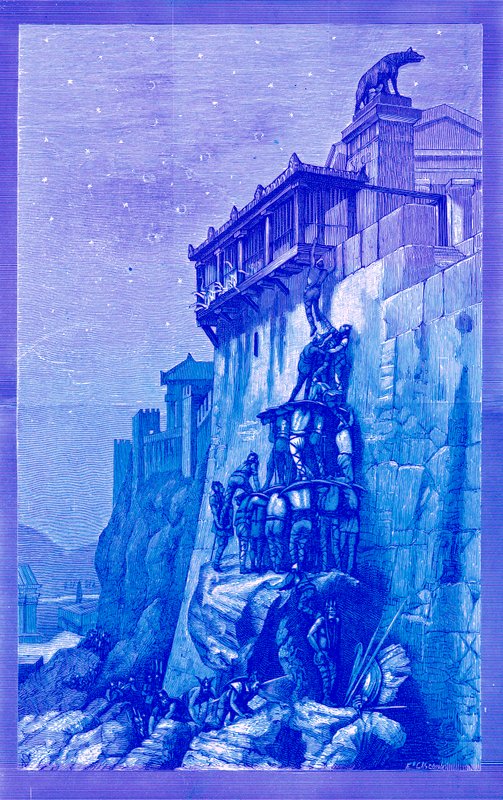 اوز الكابيتول ، iilustration من تاريخ روما بواسطة فيكتور دوروي ، نشر 1884 (صورة محسنة رقميا) بواسطة مدرسة اللغة الإنجليزية