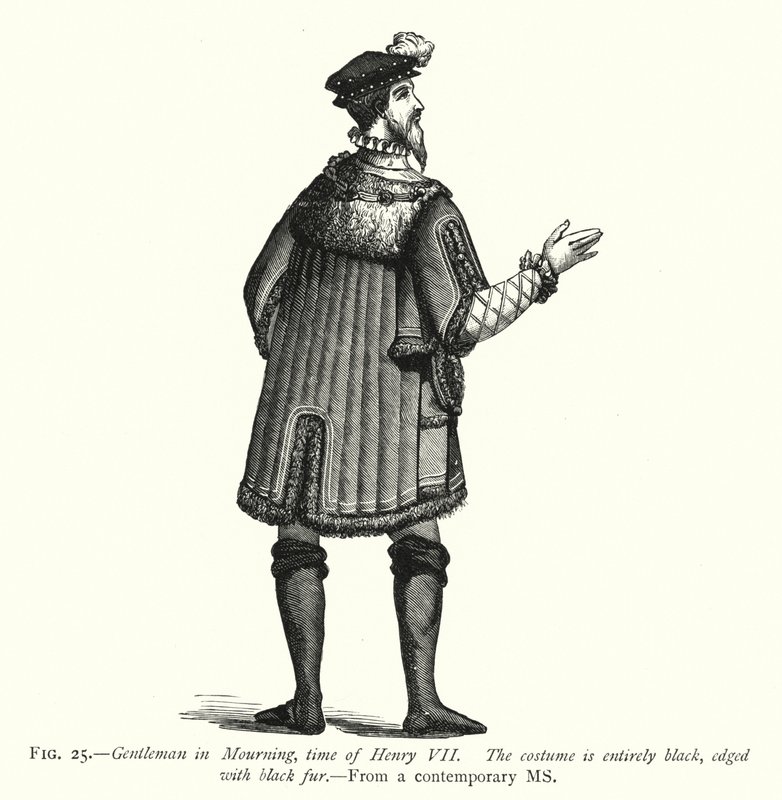 Gentleman in Mourning, time of Henry VII (engraving) بواسطة مدرسة اللغة الإنجليزية