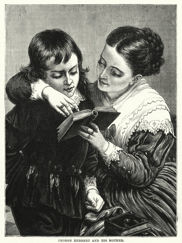 George Herbert and his Mother (engraving) بواسطة مدرسة اللغة الإنجليزية