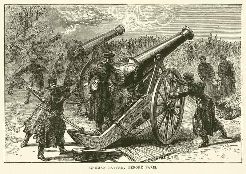البطارية الألمانية قبل باريس ، يناير 1871 بواسطة مدرسة اللغة الإنجليزية