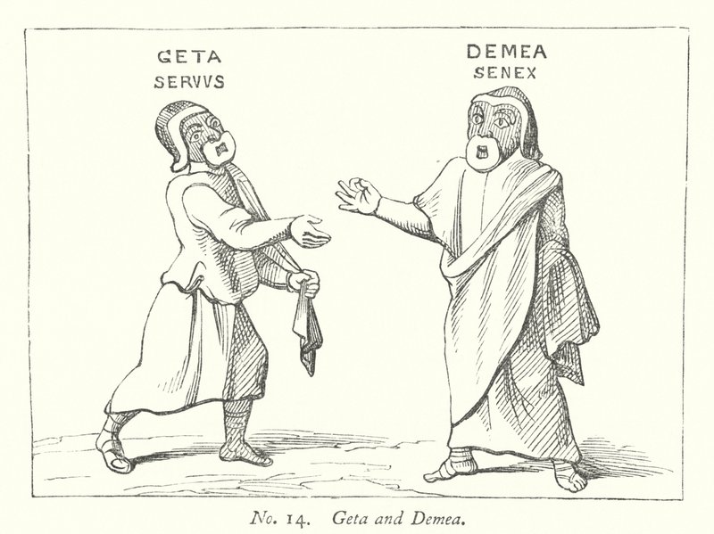 Geta and Demea (engraving) بواسطة مدرسة اللغة الإنجليزية