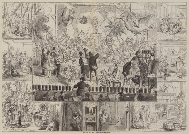 Getting up the Christmas Pantomime (engraving) بواسطة مدرسة اللغة الإنجليزية