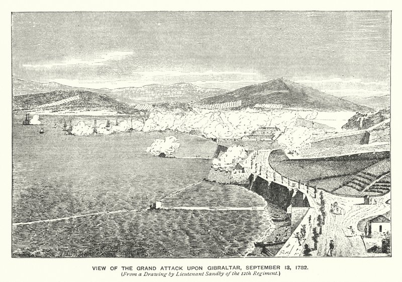 Gibraltar: View of the Grand Attack upon Gibraltar بواسطة مدرسة اللغة الإنجليزية