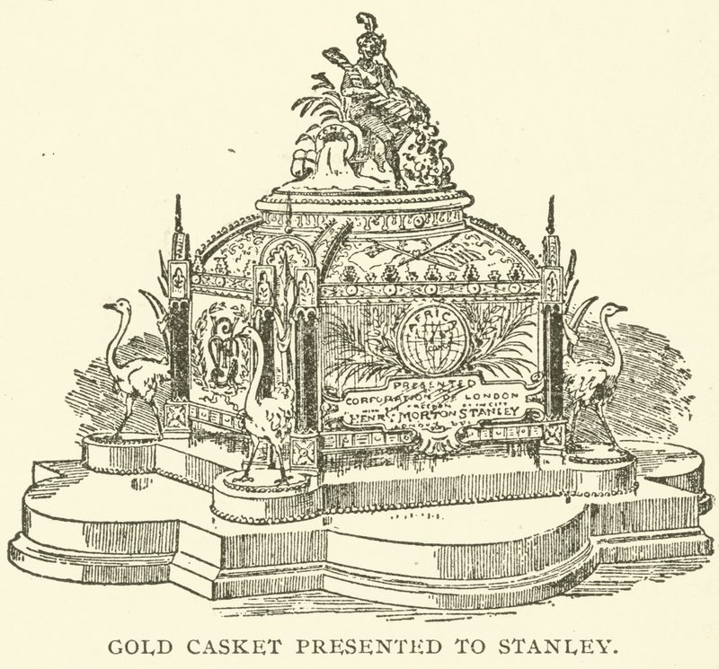 Gold casket presented to Stanley (engraving) بواسطة مدرسة اللغة الإنجليزية
