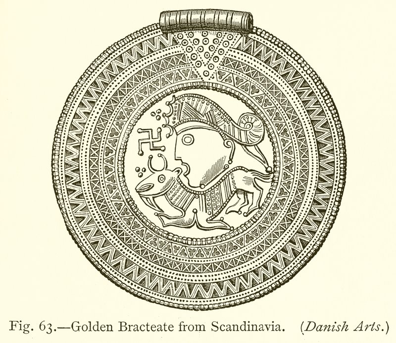 Bracteate الذهبي من الدول الاسكندنافية بواسطة مدرسة اللغة الإنجليزية