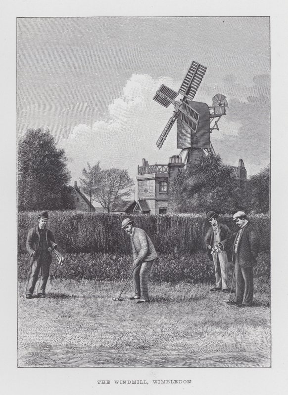 Golf: The windmill, Wimbledon (litho) بواسطة مدرسة اللغة الإنجليزية