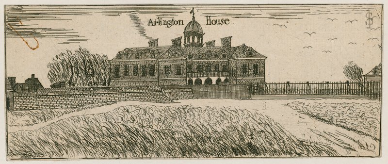 Goring House ، في وقت لاحق Arlington House ، في موقع قصر باكنغهام بواسطة مدرسة اللغة الإنجليزية