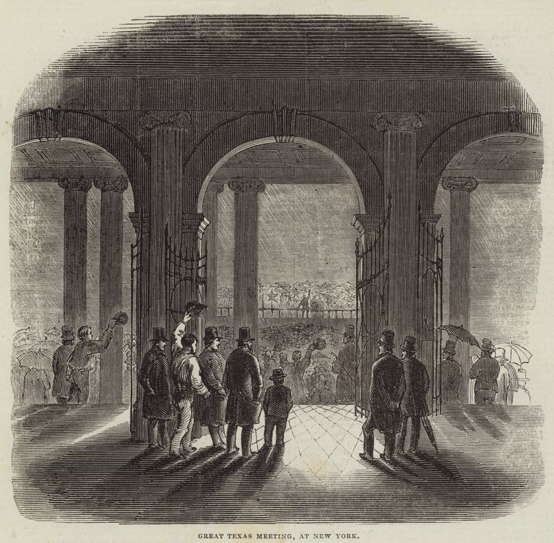 Great Texas Meeting, at New York (engraving) بواسطة مدرسة اللغة الإنجليزية