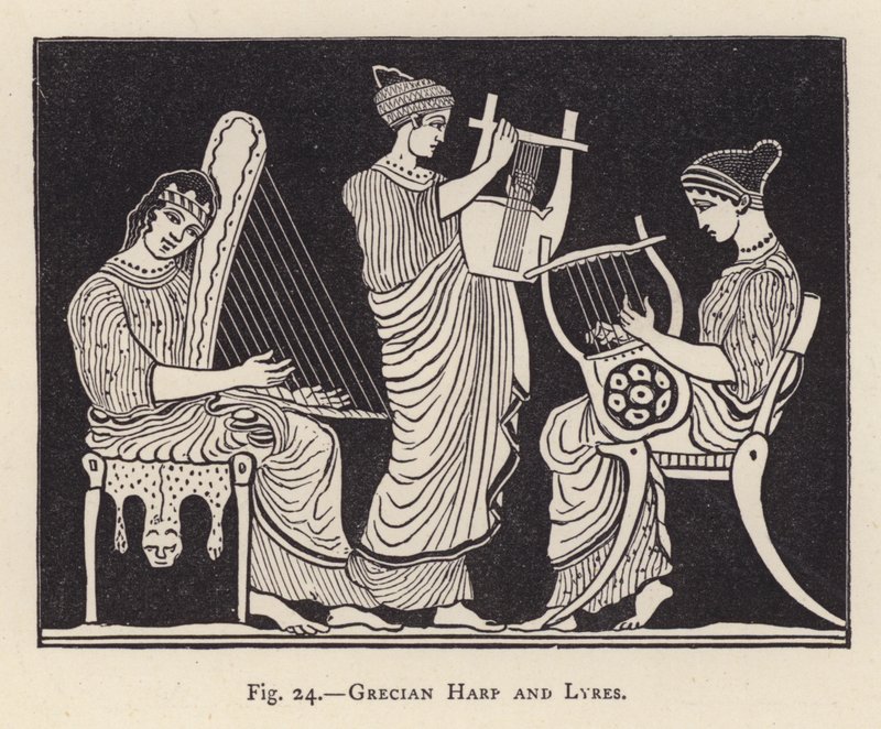 Grecian Harp and Lyres (نقش) بواسطة مدرسة اللغة الإنجليزية