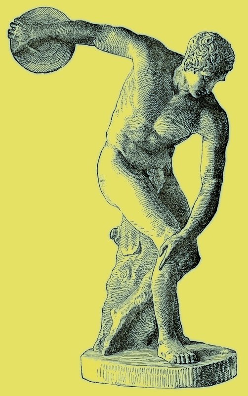 رياضي يوناني يلقى رمي القرص ، رسم توضيحي من Cassells Illustrated History History بواسطة إدوارد أولييه ، 1890 (صورة محسنة رقميًا) بواسطة مدرسة اللغة الإنجليزية