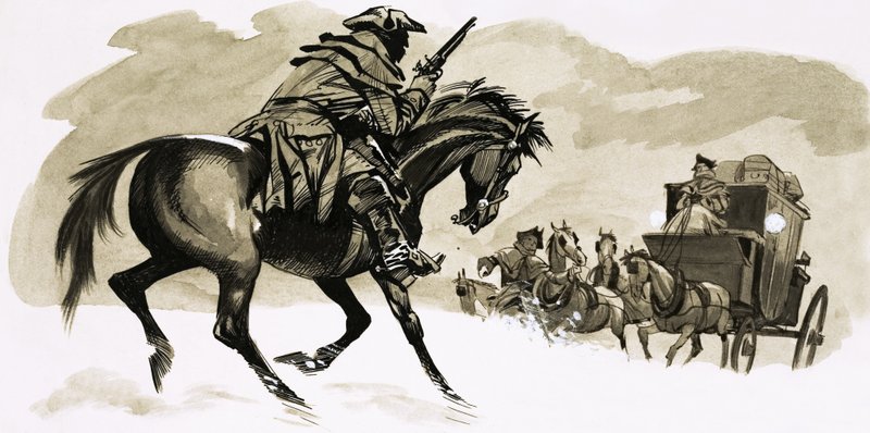 HIghwayman على وشك مهاجمة النقل بواسطة مدرسة اللغة الإنجليزية