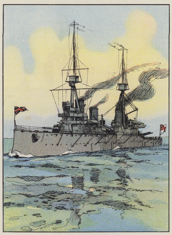HMS Indomitable (طباعة حجرية ملونة) بواسطة مدرسة اللغة الإنجليزية
