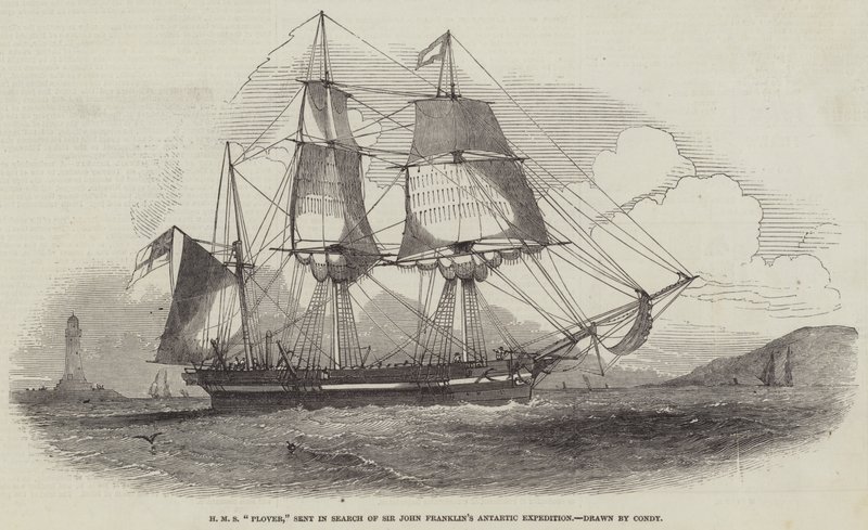 HMS "Plover" أرسلت بحثًا عن بعثة القطب الشمالي للسير جون فرانكلين (نقش) بواسطة مدرسة اللغة الإنجليزية