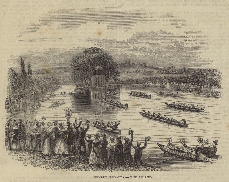 Henley Regatta, the Island (engraving) بواسطة مدرسة اللغة الإنجليزية