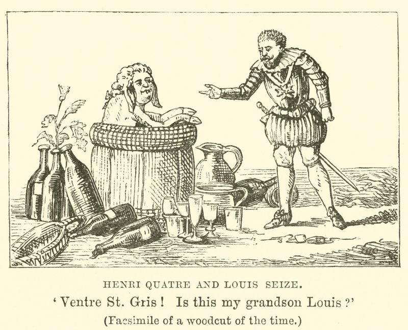 هنري كواتر ولويس سيز ، "Ventre St Gris! هل هذا حفيدي لويس؟ (نسخة طبق الأصل من نقش خشبي في ذلك الوقت) (نقش) بواسطة مدرسة اللغة الإنجليزية