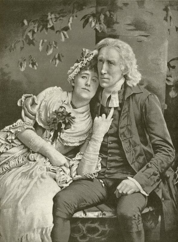 هنري ايرفينغ مثل The Vicar و Ellen Terry مثل أوليفيا (الحفر) بواسطة مدرسة اللغة الإنجليزية