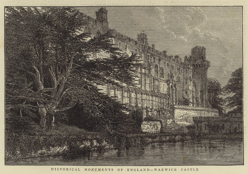 Historical Monuments of England, Warwick Castle (engraving) بواسطة مدرسة اللغة الإنجليزية