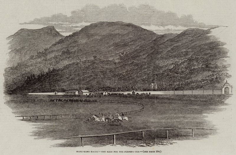 Hong-Kong Races, the Race for the Plenipo Cup (engraving) بواسطة مدرسة اللغة الإنجليزية
