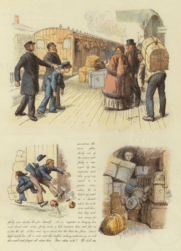 How Jacky Marlinspike returned Home in time for Christmas Pudding (colour litho) بواسطة مدرسة اللغة الإنجليزية