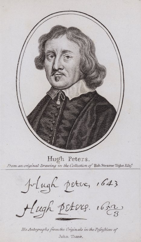 Hugh Peter, English Puritan minister, politician and Parliamentarian soldier in the Civil War (engraving) بواسطة مدرسة اللغة الإنجليزية