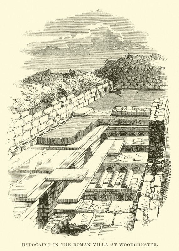 Hypocaust في الفيلا الرومانية في Woodchester بواسطة مدرسة اللغة الإنجليزية