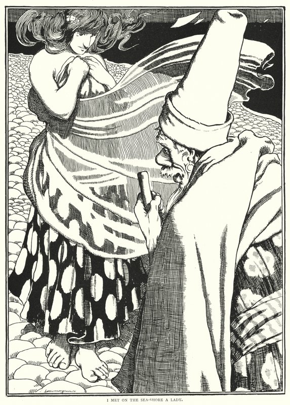I met on the sea-shore a lady (engraving) بواسطة مدرسة اللغة الإنجليزية