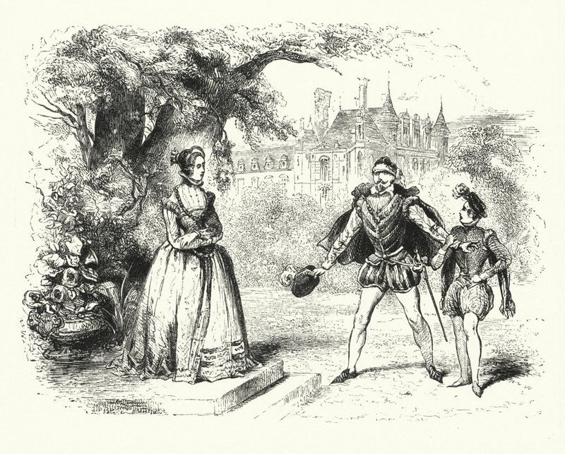 رسم توضيحي لـ Les Huguenots بواسطة Giacomo Meyerbeer (نقش) بواسطة مدرسة اللغة الإنجليزية