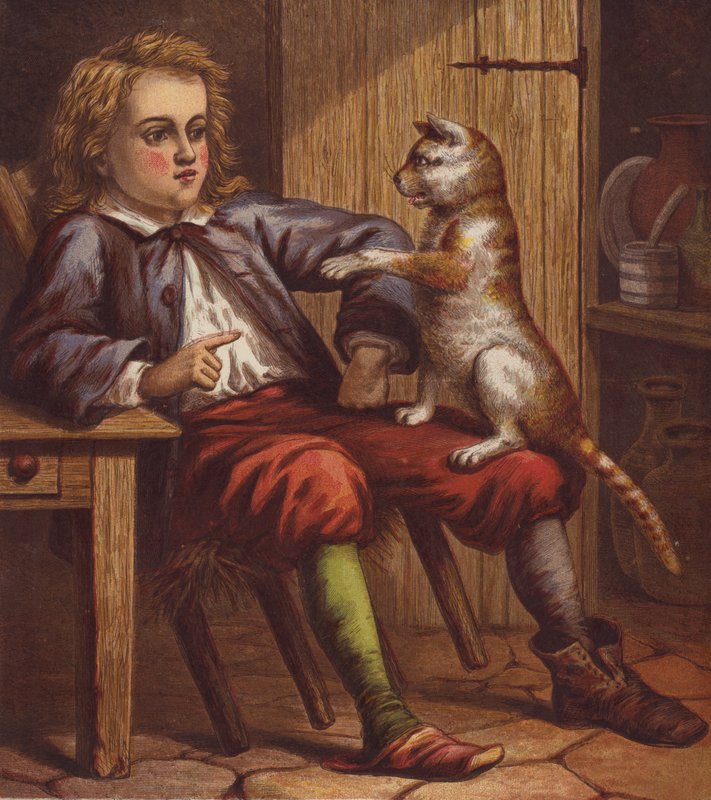 رسم توضيحي لـ Puss in Boots (لون الليثو) بواسطة مدرسة اللغة الإنجليزية