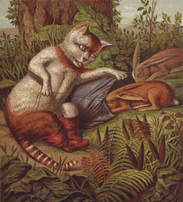 رسم توضيحي لـ Puss in Boots (لون الليثو) بواسطة مدرسة اللغة الإنجليزية