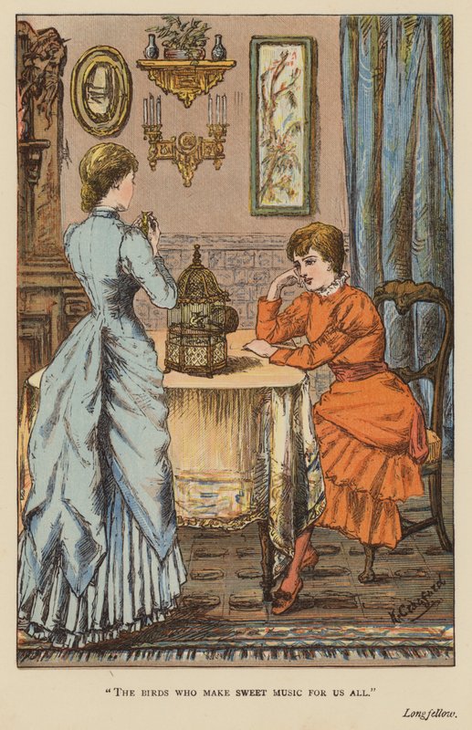 رسم توضيحي لـ Routledge’s Every Girl’s Annual (color litho) بواسطة مدرسة اللغة الإنجليزية