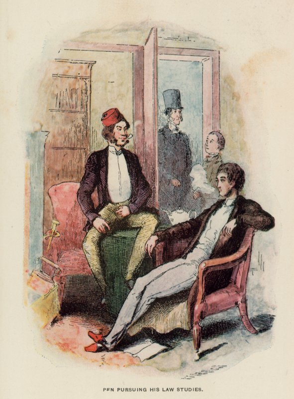 رسم توضيحي لتاريخ Pendennis بواسطة Thackeray بواسطة مدرسة اللغة الإنجليزية