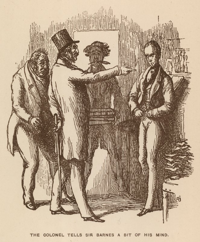 رسم توضيحي لـ The Newcoming بواسطة Thackeray (litho) بواسطة مدرسة اللغة الإنجليزية