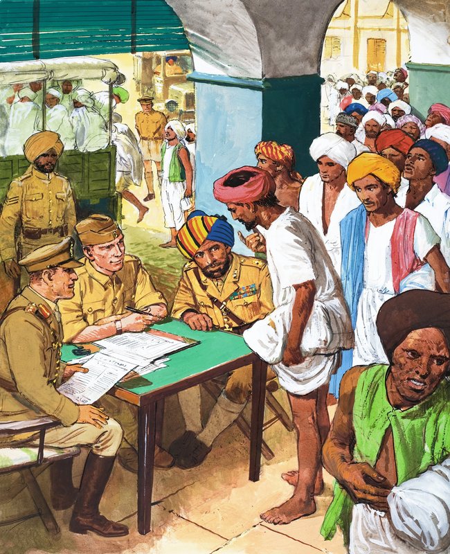 الهنود يوقعون للقتال في الحرب العالمية الثانية بواسطة مدرسة اللغة الإنجليزية