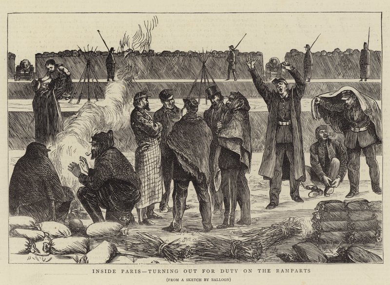 Inside Paris, turning out for Duty on the Ramparts (engraving) بواسطة مدرسة اللغة الإنجليزية