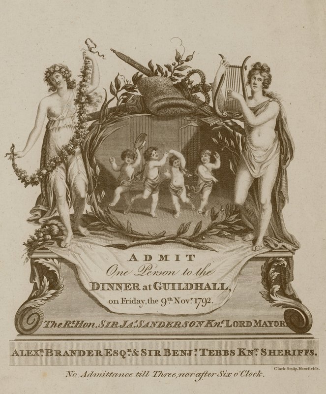 دعوة إلى مأدبة في Guildhall ، لندن ، في 9 نوفمبر 1792 بواسطة مدرسة اللغة الإنجليزية