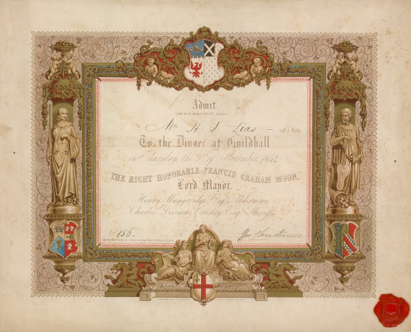 دعوة إلى مأدبة في Guildhall ، لندن ، في 9 نوفمبر 1854 بواسطة مدرسة اللغة الإنجليزية