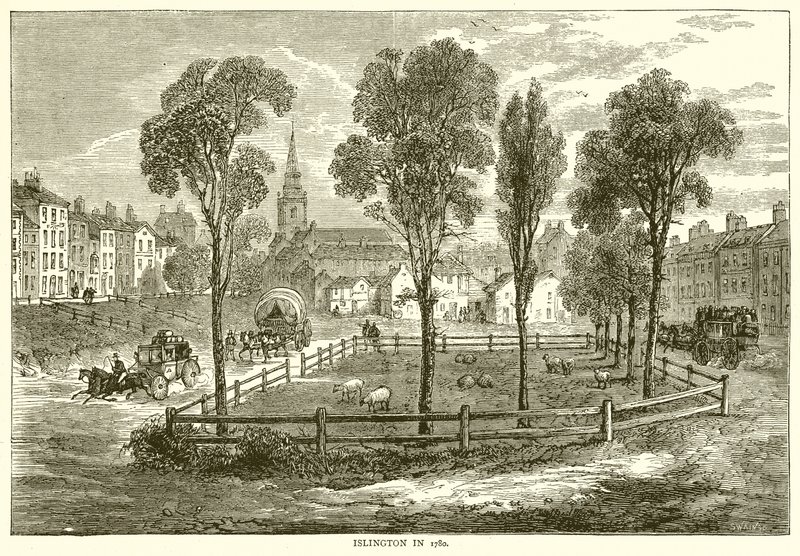 Islington في عام 1780 بواسطة مدرسة اللغة الإنجليزية