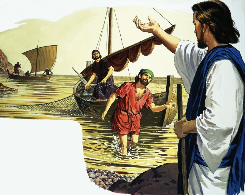 يسوع المسيح مع الصياد بواسطة مدرسة اللغة الإنجليزية