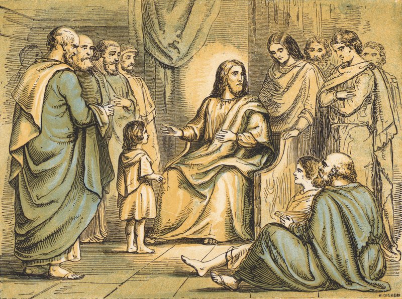 Jesus teaching his Disciples (coloured engraving) بواسطة مدرسة اللغة الإنجليزية