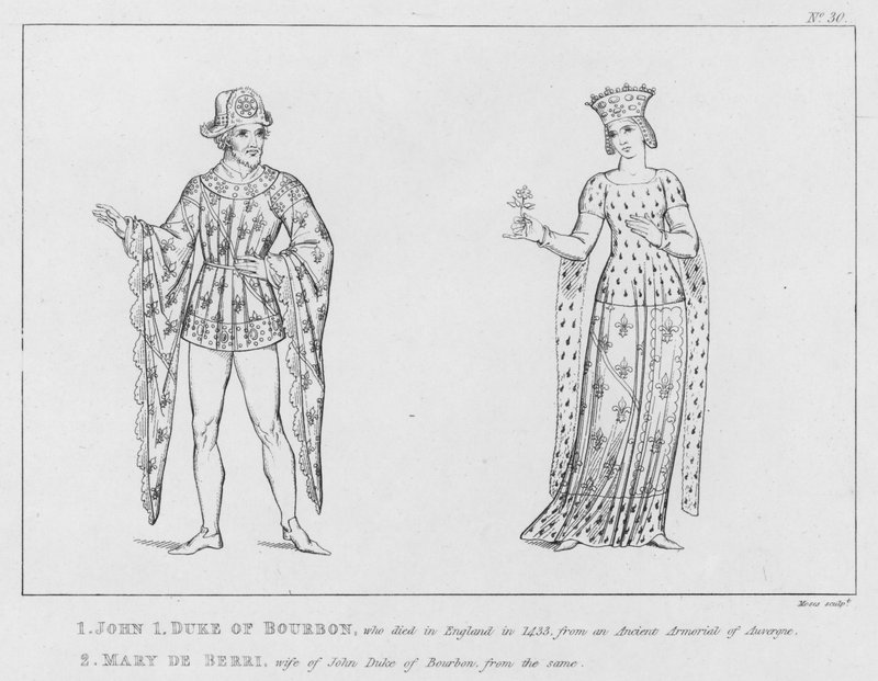 John 1, Duke of Bourbon, Mary de Berri (engraving) بواسطة مدرسة اللغة الإنجليزية