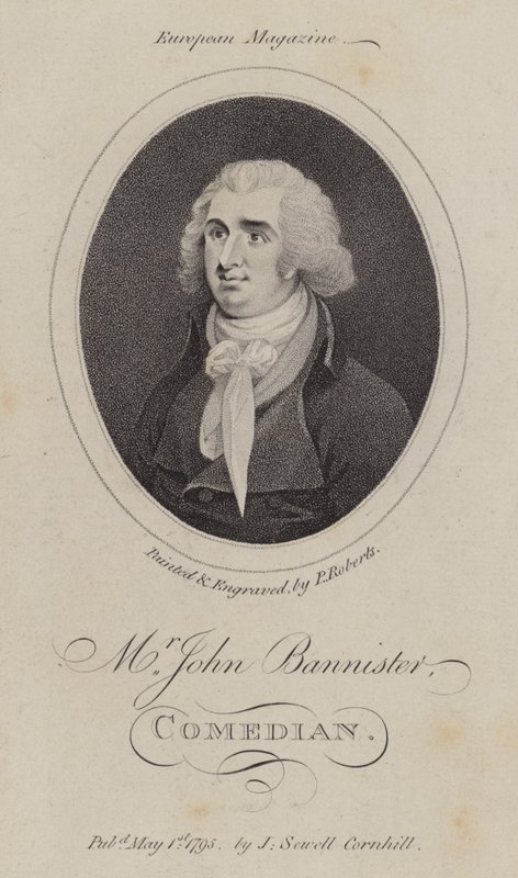 John Bannister, English actor, comedian and theatre manager (engraving) بواسطة مدرسة اللغة الإنجليزية