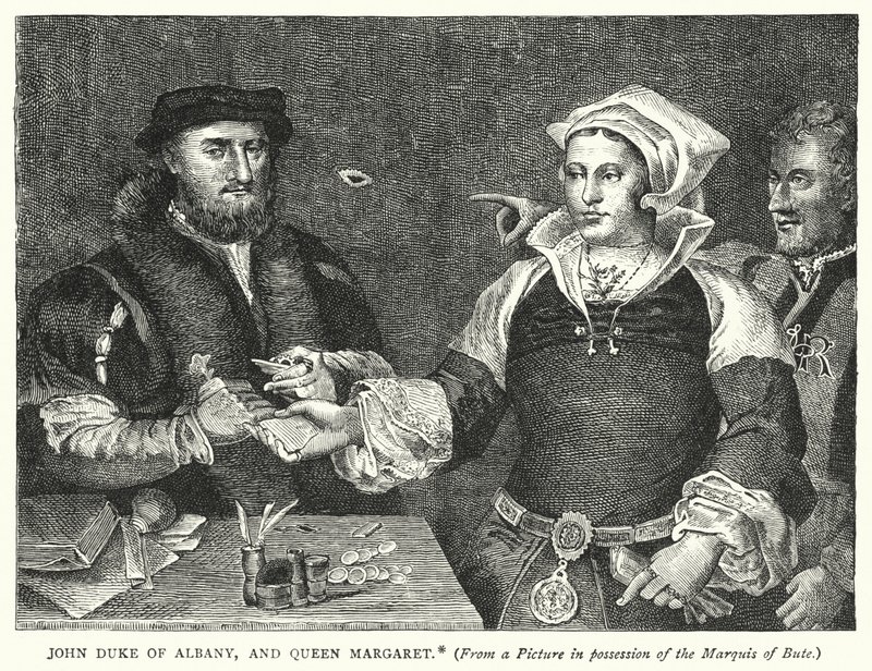 John Duke of Albany, and Queen Margaret (engraving) بواسطة مدرسة اللغة الإنجليزية