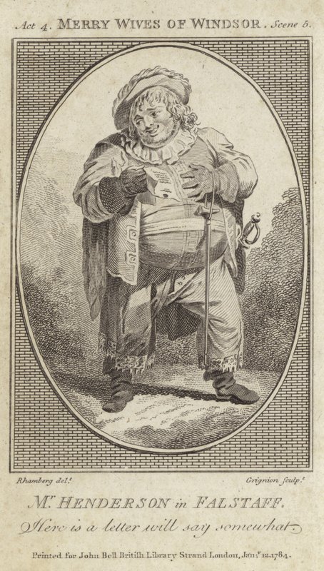 جون هندرسون مثل Falstaff في The Merry Wives of Windsor بواسطة مدرسة اللغة الإنجليزية