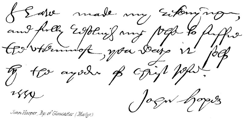 John Hooper، Bp: of Gloucester (الشهيد) بواسطة مدرسة اللغة الإنجليزية