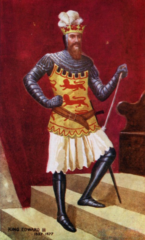 King Edward III (colour litho) بواسطة مدرسة اللغة الإنجليزية