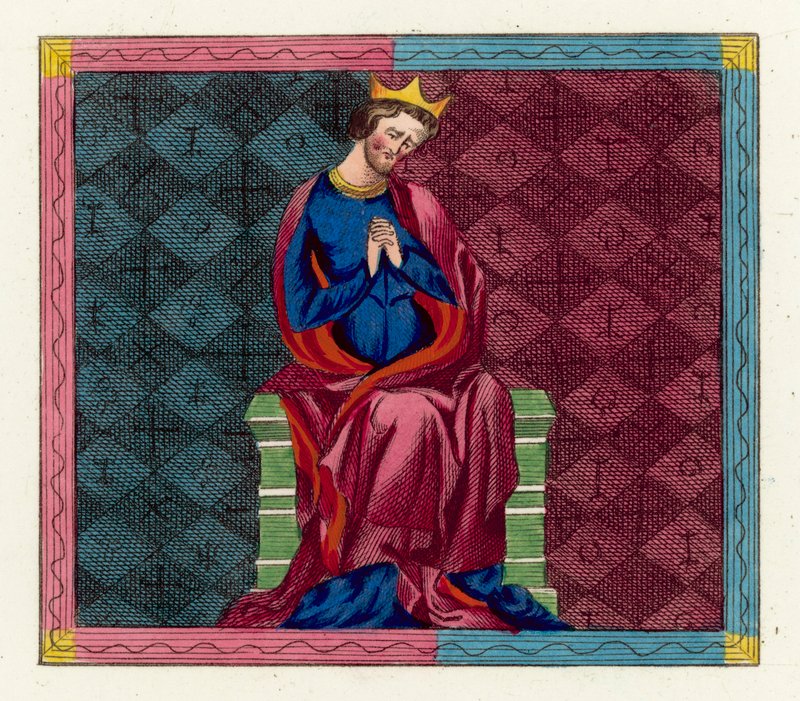 King Henry I bewailing the death of his children (coloured engraving) بواسطة مدرسة اللغة الإنجليزية