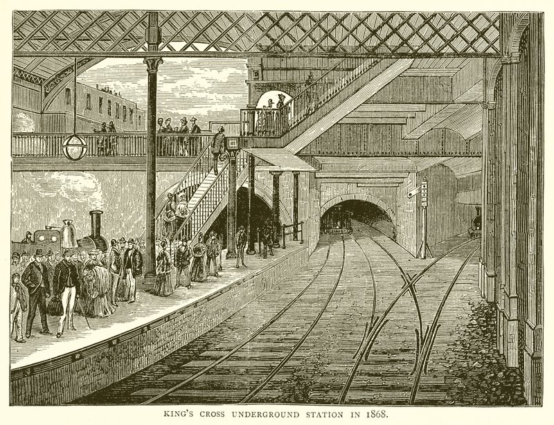محطة مترو Kings Cross في عام 1868 بواسطة مدرسة اللغة الإنجليزية
