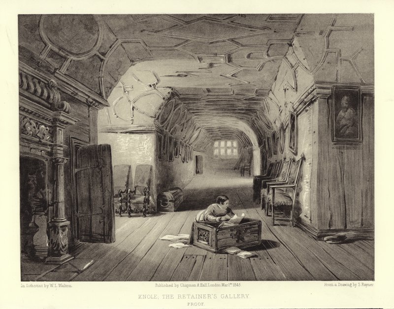 معرض Knole ، The Retainers Gallery (lithotint) بواسطة مدرسة اللغة الإنجليزية