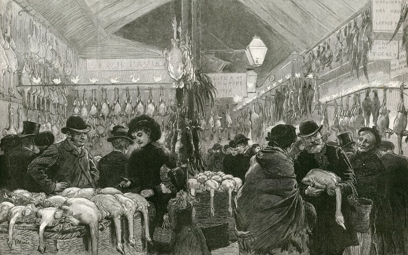 سوق Leadenhall في وقت عيد الميلاد بواسطة مدرسة اللغة الإنجليزية